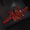 Teyglen Full Red Rhinestone Wedding Hair Comb Simple Crystal Hair Piece Bridal Crystal Hair Side Comb Sparkly Crystal Headpiece Hair Jewelry Accessory for Women(Red)