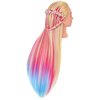 LHNHAIR 35 Inch Colorful Hair Mannequin Head Manikin Cosmetology Makeup Manican Doll Training Head with Stand for Practice Braiding Styling Updos Display