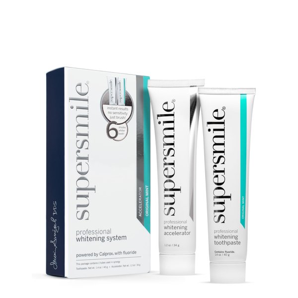 Supersmile Professional Teeth Whitening System - whitening toothpaste and accelerator - Whitens Up to 6 Shades