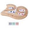 GSE Games & Sports Expert Wooden 3-Track 29 Cribbage Board Game with Plastic Pegs, Classic Three-Person Cribbage Board for Kids Adults Family Games