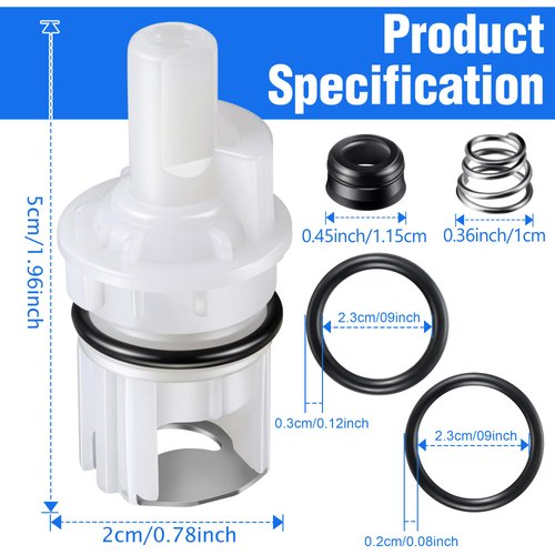 Enhon 3 Pack Faucet Cartridge Repair Kit Compatible with Detla RP17400 RP4993 Faucet Stem Seat Spring, O Ring, Cartridge Replacement Part for 2 Handle Bathroom Shower Tub, Kitchen Faucet Repair