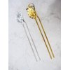 Generic Antique style silver or gold filigree butterfly hair stick pick pin with crystal (Primary color: Gold), 1 Count (Pack of 1)