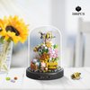 2 Flowers Bouquet Building Set Insect Collection Not Compatible with Lego, Mini Animals Bee & Sunflowers, Butterfly & Rose Botanical Stacking Building Blocks, Plant Bonsai Tree Ideal Gift