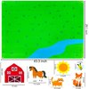 OKGIUGN 61 Pcs Farm Animals Story Felt Board, 3.6 Ft Farmhouse Themed Play Mat Wall Hanging Kit Toys, Birthday Gift for Toddlers Childrens