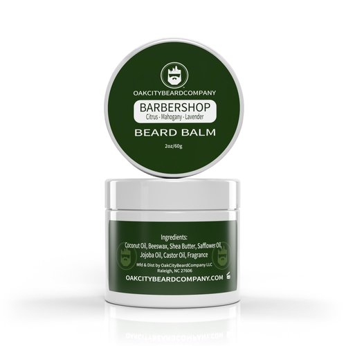 Oak City Beard Company - BarberShop - 2 Ounce - Beard Balm -Citrus - Mahogany - Green Notes - Lavender - Beard Conditioner