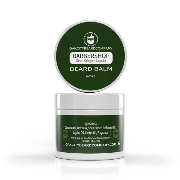Oak City Beard Company - BarberShop - 2 Ounce - Beard Balm -Citrus - Mahogany - Green Notes - Lavender - Beard Conditioner