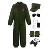 ReliParty Fighter Pilot Costume for Kids Air Force Flight Suit Dress Up Halloween Career Day,110