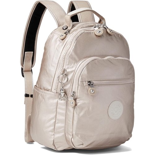 Kipling Women's Seoul Small Backpack, Durable, Padded Shoulder Straps with Tablet Sleeve, Bag, Metallic Glow