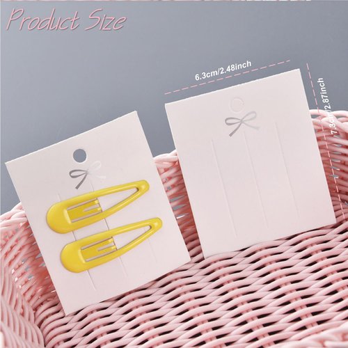 Doromy 200 Pcs Kraft Paper Hair Clip Display Cards Hair Barrettes Display Holder Jewelry Hair Bow Holder Cards 6.3X7.3cm for Hair Accessories Displaying Organizing Packaging