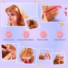 21Pcs Girls Hair Salon Toys, Beauty Salon Set with Pretend Play Hair Salon Stylist Toy Kit with Barber Apron, Hair Dryer, Mirror, Scissors and Styling Accessories