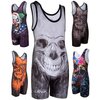 KO Sports Gear - Unisex Wrestling Singlet (Reaper Skull, Youth Medium)