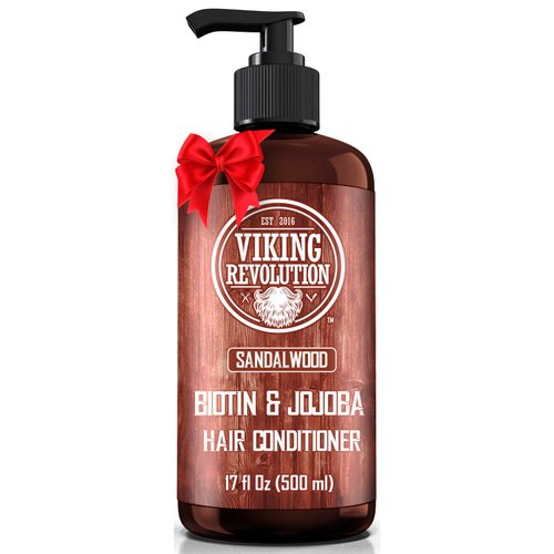 Viking Revolution Sandalwood Conditioner with Biotin and Jojoba Oil - Mens Conditioner Natural Hair Conditioner for Men with Vitamin B5 (17 Oz)