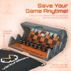VENTUREBOARD 6 Inches Magnetic Unique Chess Set Board Game - 2 Extra Queens - Folding Board, Portable Travel Chess Board Game Pieces - Orange/Grey