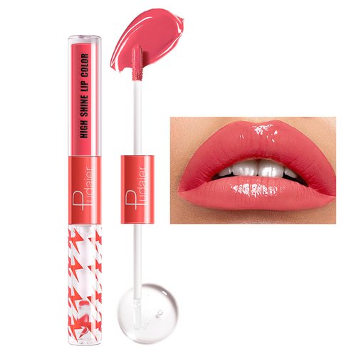 Espoce Liquid Lipstick with Clear Lip Gloss, Liquid Lip Color Lip Makeup, Long-Lasting Non-Stick Cup Not Fade High Pigmented, 0.14 Oz (10)