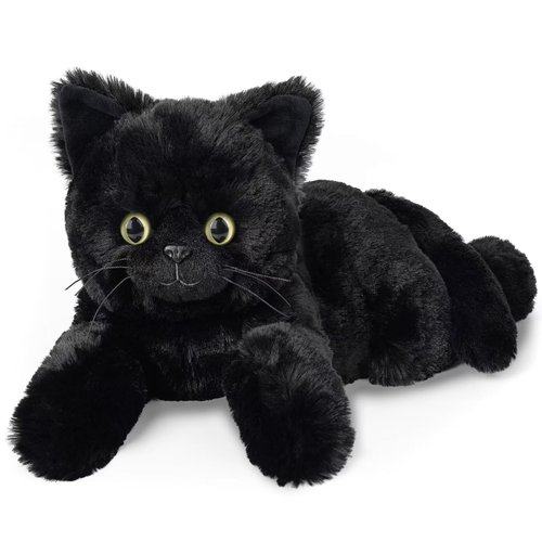Cuckool Black Cat Stuffed Animals, Microwavable Stuffed Animals Heating Pad for Cramps, Pain Stress Relief, Heatable & Coolable Lavender Scented Cat Plush Toys for Anxiety, Women & Kids Bedtime