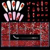 3100Pcs Red Rhinestones for Nails EBANKU Nail Art Rhinestones Kit Red Nail Crystal Rhinestones Mixed Shape with Rhinestone Picker Dotting Pen Tweezers for Valentine's Day DIY Nail Art Craft