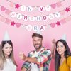 JarThenaAMCS In My Birthday Era Banner Pink Glitter Friendship Bracelet Banner Birth-Tay Era Tour Hanging Bunting Garland for Its A Girl Music Birthday Party Decor