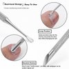HaimiLiya Pre-treatment Cuticle Pusher, Russian Prep Nail Pushers, Dual Ended Cuticle Remover with 100/180 Grit Sandpaper Sheets, Nail Care for Manicure Pedicure Nail Art