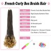 French Curl Box Braids 6 Packs 22 Inch Goddess Box Braids Crochet Hair Pre Looped French Curly Braiding Hair Crochet Box Braids With Curly Wavy Ends Synthetic Hair Extensions (#1B/27)