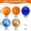 Orange Blue Balloons, 12 Inch Royal Blue and Orange Balloons, Blue Gold Metallic Balloon Orange Latex Balloons with Star Printed Balloon for Kids Dragon Cartoon Theme Anime Birthday Party Decorations