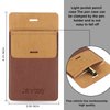 Pocket Protector, 3 Pcs Leather Pocket Pen Holder Organizer Pouch for Shirts Lab Coats Pants Pen Sleeve - Multi-Purpose Pen Pocket Holds Pens Pointers Pencils and Notes Card (Brown, Black,Blue)