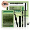 Natural Lash Clusters Kit 144Pcs DIY Lash Extension Kit Wispy Eyelash Extensions Kit D Curl 8-18MIX with Bond and Seal and tweezers with Thin Lash Band by KEYYOU（KIT-N03-D-8-18MIX）