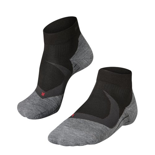 FALKE Men's RU4 Endurance Cool Short Running Socks, Quarter Cut, Medium Cushion, Breathable Quick Dry, Cooling, Nylon, Black (Black-Mix 3010), 10.5-11.5, 1 Pair