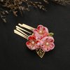 Lurrose Hair Clip, Japanese Kimono Flower Design, for Women Girls, Hair Accessories, Hair Tie Band Clip, Pink, 1 Count