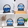 MXYATCJ | Moving Sand Art | Sand Art Liquid Motion | 3D Deep Sea Landscape | Glass Sand Art Display | Sand Relaxing Gift for Kids & Adults | Home Office Desk Decor | 7 Inch Sky Blue