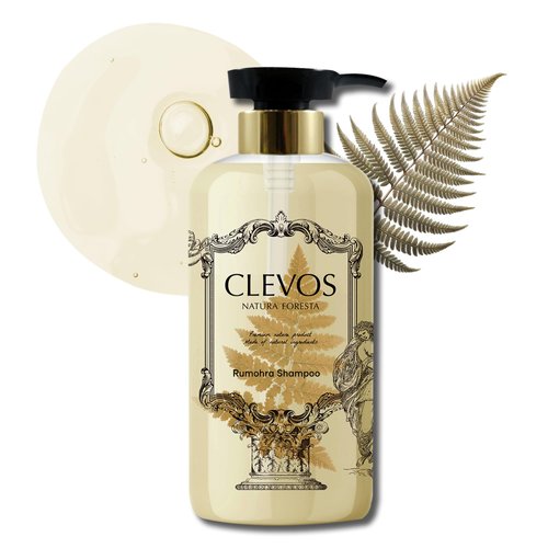 Clevos Natura Foresta Natural Organic Hair Shampoo 17.92 Fl Oz for Oily Itchy Scalp Type - Pleasant Rumohra Scent - Reduce Itchiness Dandruff Sulfate-free - Completely Natural - Vegan - Cruelty Free