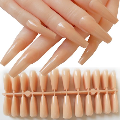 240pc Coffin False Nails Set Soft Gel Ballerina Acrylic Nail Tips Full Cover Colored Artificial Fingernails Fake Nails Nail Extension Building Manicure Decor