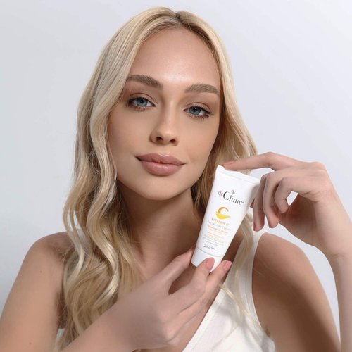 dr.Clinic Vitamin C Facial Day Cream | Moisturizer for Dry Skins | Anti-Aging Skin Cream for Dark Spots and Wrinkles | Acne Spot Treatment All Skin Types | Hyaluronic Acid, Argan Oil, 1.69Fl.Oz