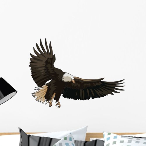 Wallmonkeys WM14213 Landing of Eagle Peel and Stick Wall Decals, 24&quot; W x 18&quot; H-Medium