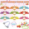 Faccito 36 Pieces Birthday Crowns Bulk - Happy Birthday Paper Caps with Elastic Band for Classroom, Preschool, Kindergarten, Elementary School, VBS Party Supplies