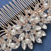 Hapibuy Rose Gold Wedding Hair Comb Pearl Crystal Bridal Hair Accessories For Bride and Bridesmaid