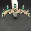 YOVECATHOU Rhinestone Princess Tiara Hair Band Bridal Wedding Prom Crown Headband For Little Girl Big Kid Costume Party Accessories (Green)