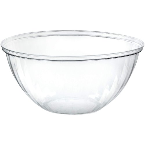 PLASTICPRO Disposable 150 Ounce Round Crystal Clear Plastic Serving Bowls, Party Snack or Salad Bowl, Chip Bowls, Snack Bowls, Candy Dish, Salad Container Pack of 4