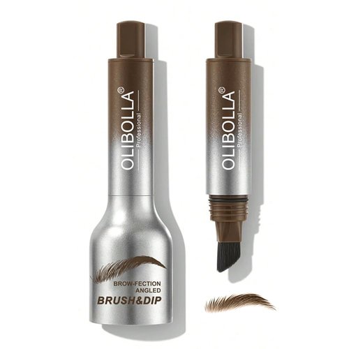 Upgraded Microblading Eyebrow Pen, Brow-Fection Angled Brush & Dip, Liquid Eyebrow Brush, Waterproof Brow Pen, Eyebrow Tint, Eyebrow Contouring Pen, Realistic hair-like strokes (02 Light Coffee)