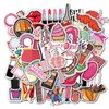Women Fashion Cosmetics Stickers, Funny Makeup Tool Cartoon Stickers, 50PCS Girls Stickers for Scrapbook, Waterproof Vinyl Lipstick Mirror Stickers for Water Bottle Laptop, Party Supplies (Cosmetic)
