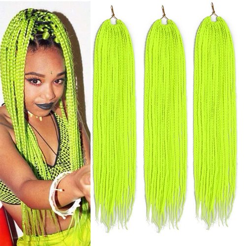 Box Braids Crochet Hair For Women 24 Inch Pre-looped Crochet Hair Extensions Hand Made 3 Packs 22 Strands/Pack (A22)