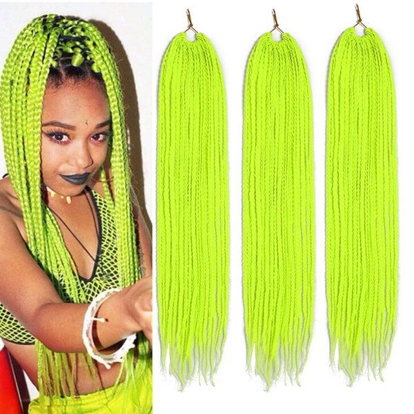 Box Braids Crochet Hair For Women 24 Inch Pre-looped Crochet Hair Extensions Hand Made 3 Packs 22 Strands/Pack (A22)