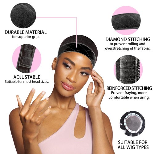 Goiple 11 PCS Wig Kit for Lace Front Wigs for Beginners, Hair Wax Stick Lace Melting Elastic Band for Wigs, Edge Laying Scarf, Eyebrow Razor, Tweezer, Edge Brush, Wig Band, Mini Scissor, Comb (Black)