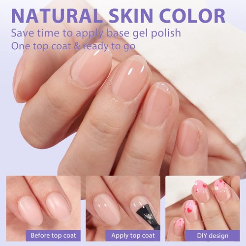 Extra Short Almond Nail Tips - BTArtbox Natural XCOATTIPS Press On Nails Almond Pre-applied Tip Primer Cover, Pre-colored Full Cover Fake Nails Glue On Nails for Nail Extensions Christmas Gift