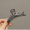 Metal Black Hair Claw Clips Fish Bone Shape Hair Clips Hairpins Cute Fishbone Hair Jaw Clamps Crab French Lady Hair Accessories Mysterious Black Hair Headwear for Women Girls Hair Crab Clips
