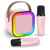 Kussla Mini Karaoke Machine for Kids Adults, Portable Bluetooth Speaker with 2 Wireless Microphones, Karaoke Kids Toys Christmas Birthday Gifts Ideas for 4-12 Years Old Girls Toys