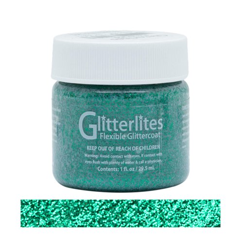 Angelus Flexible Glittercoat Glitter Paint, Emerald