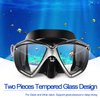 Snorkel Diving Mask Panoramic HD Swim Mask, Anti-Fog Scuba Diving Goggles,Tempered Glass Dive Mask Adult Youth Swim Goggles with Nose Cover for Diving, Snorkeling, Swimming (A-Black)