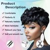 Pixie Cut Wig Short Wigs for Black Women Short Black Curly Pixie Cut Wigs Natural Black Wavy Synthetic Hair Short Wig with Bangs Pixie Wig for Women(Natural black)