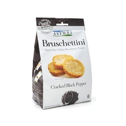 Asturi Cracked Black Pepper Bruschettini (Case of 4) 4.23oz