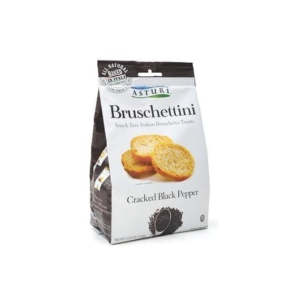 Asturi Cracked Black Pepper Bruschettini (Case of 4) 4.23oz